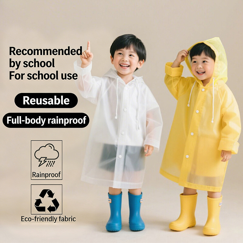 Camping Rain Poncho - Одноразовый детский дождевик из ЭВА, длинное