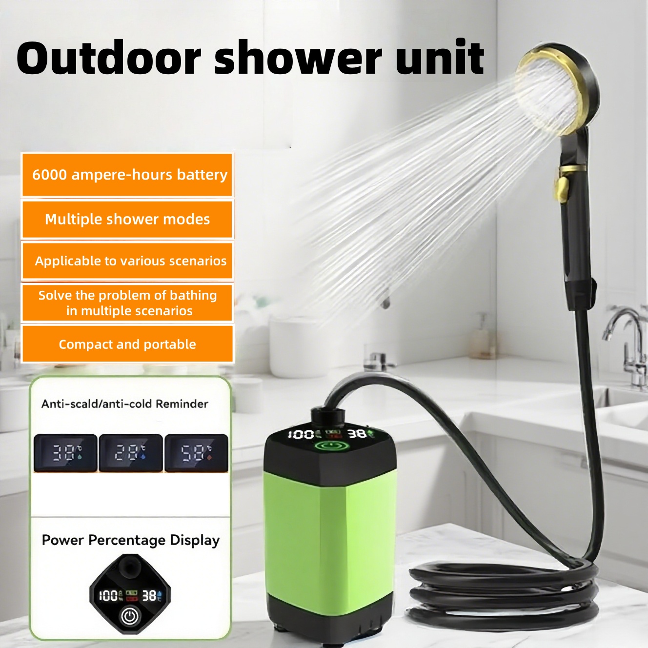 Outdoor Camping Bathroom - Портативный электрический душ для улицы с