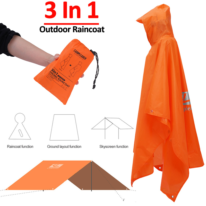 Camping Rain Poncho - 3 в 1, уличный плащ с