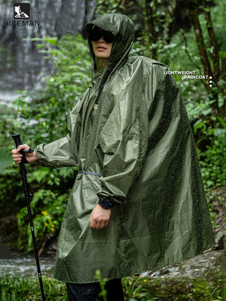 Camping Rain Poncho - Ультралегкий дождевик на молнии из полиэстера