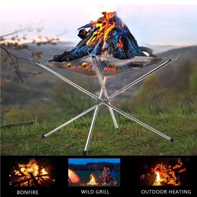 Outdoor Camping Fire Pit - Портативная складная решетка для костра и