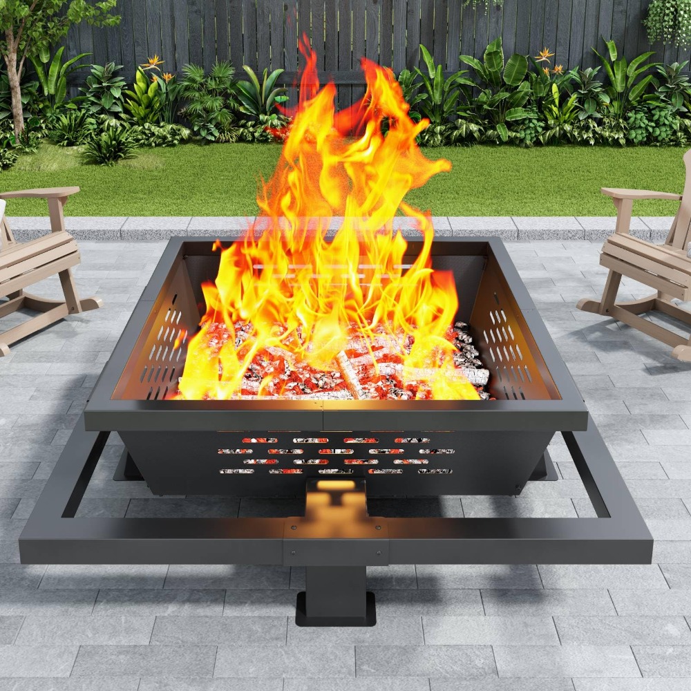 Outdoor Camping Fire Pit - Большой квадратный костровой ящик 47 дюймов