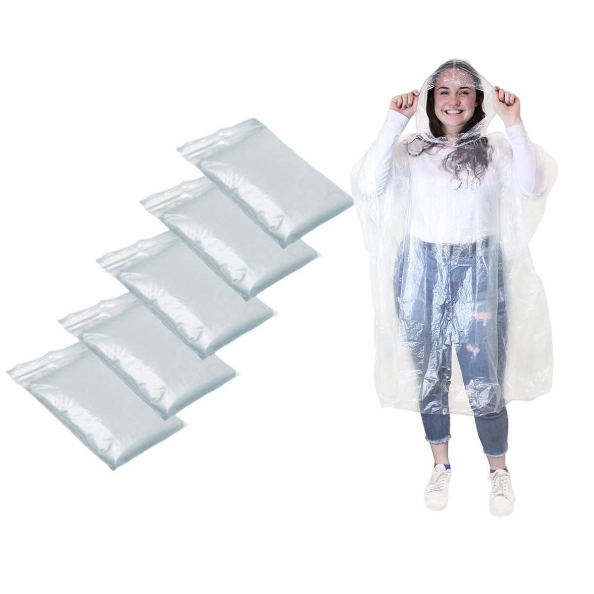 Camping Rain Poncho - Одноразовый водонепроницаемый дождевик, прозрачный портативный пончо