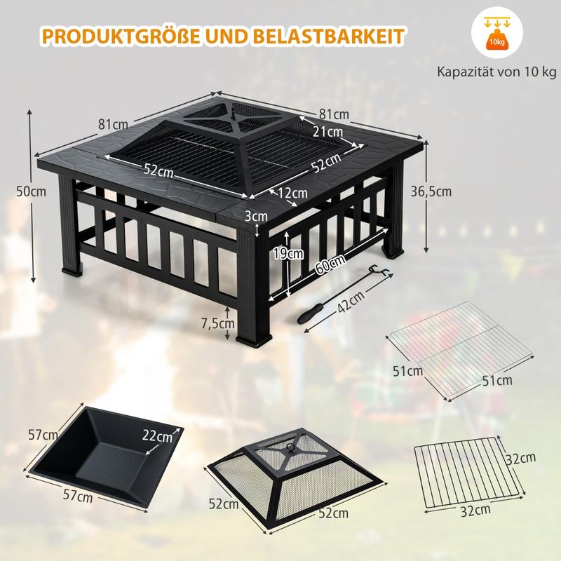 32-дюймовый квадратный уличный – обзор и цена Outdoor Camping Fire Pit