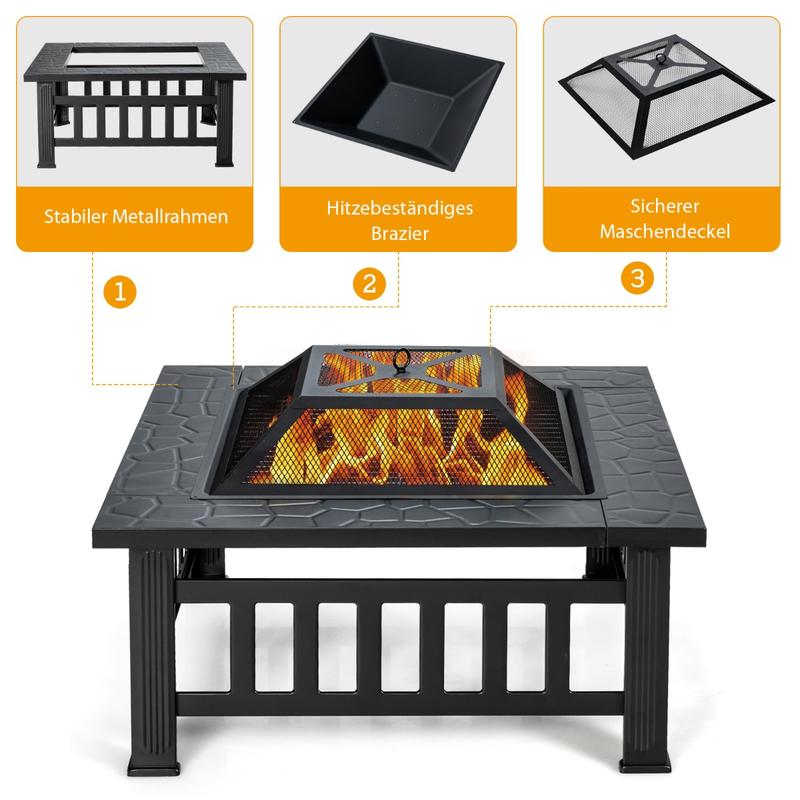 32-дюймовый квадратный уличный – обзор и цена Outdoor Camping Fire Pit