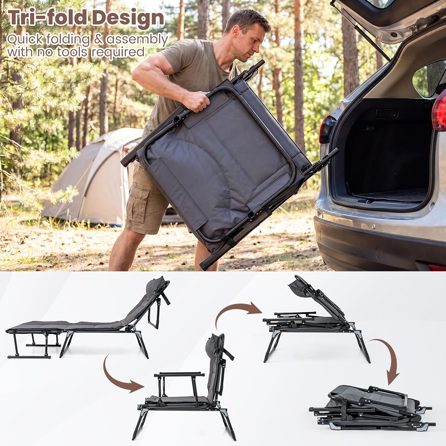 Складной шезлонг для патио, ко – обзор и цена Outdoor Camping Cot