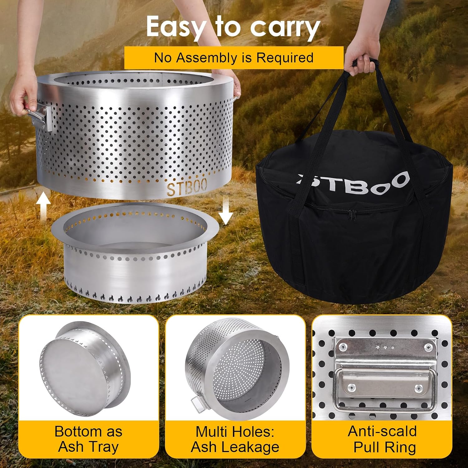 20-дюймовое большое костровое  – обзор и цена Outdoor Camping Fire Pit