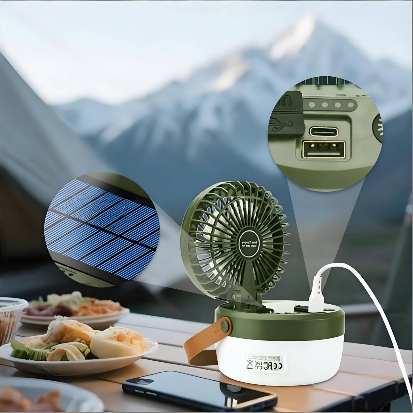 Солнечный кемпинговый вентилят – обзор и цена Outdoor Camping Fans