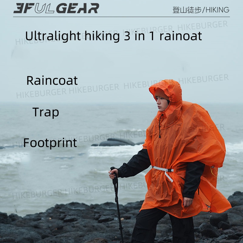 3F UL GEAR 3-в-1 дождевик-понч – обзор и цена Camping Rain Poncho